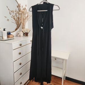 Marc Jacobs | Tie Front Button Up Sleeveless Flap Back Black Dress, Size 4